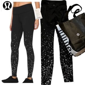 Lululemon Speed Wunder Under Tights Speckle Shine Black Silver